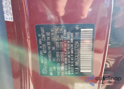 2020 Hyundai Tucson Limited z USA, uszkodzony, nr VIN KM8J3CAL0LU270294